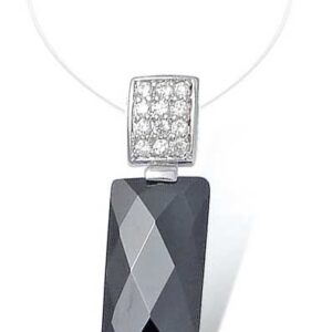 Collier Argent Rhodié Fil nylon