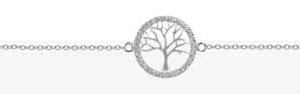 Bracelet argent rhodié arbre de vie entourage d'oxydes