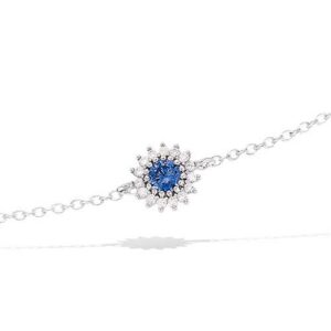 Bracelet Argent Rhodié Oxyde tanzanite serti griffe
