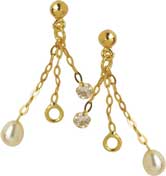Boucles d'oreilles oxydes perle de culture d'eau douce