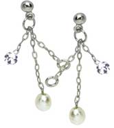 Boucles d'oreilles or gris oxydes perle de culture d'eau douce