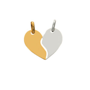 Pendentif coeur sécable bicolore