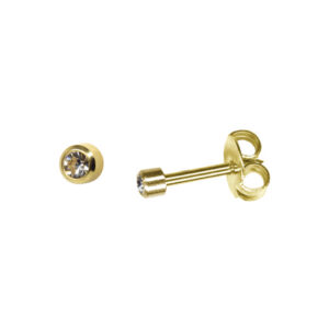 Boutons de Perçage MINI PIERRE sertie Diamant - sans Nickel (carte de 12 paires)