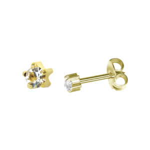 Boutons de Perçage pierre à griffes Diamant - sans Nickel (carte de 12 paires)