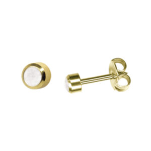 Boutons de Perçage sertie perle blanche - sans Nickel (carte de 12 paires)