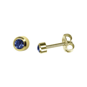 Boutons de Perçage pierre sertie Rubis - sans Nickel (carte de 12 paires)