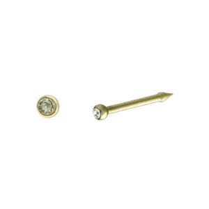 Blister d'une MINI PIERRE sertie Diamant et  d'un Nécessaire de Perçage en Titanium Doré - sans Nickel