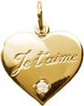 Cœur "je t'aime" oxyde de zirconium
