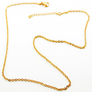 Chaine acier fine placage or rose