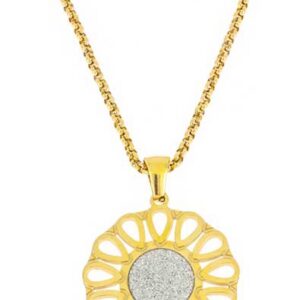 Collier acier doré