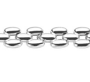 Bracelet ZINZI argenté à maillons larges de style Rolex