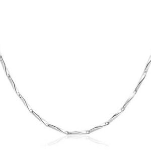 Collier ZINZI en argent sterling avec maillons brillants en forme de flèche