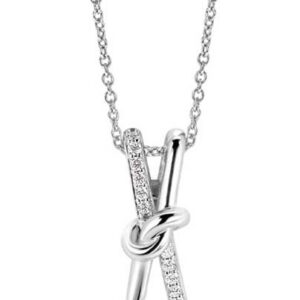 Collier ZINZI en argent sterling avec pendentif croisé et zirconias blanches