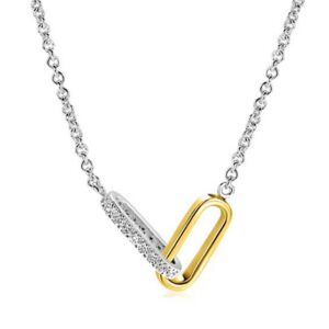 Collier ZINZI en argent avec maillons reliés 1xzirc.