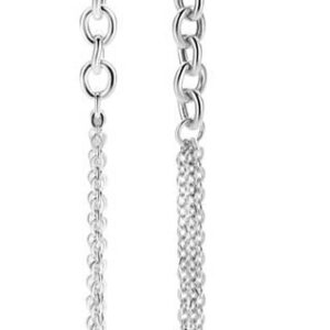 Boucles d'oreilles puces en argent ZINZI, maillons ovales longs