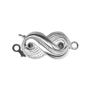 Fermoir Collier 1 rang Sécurité Olive Argent Rhodié