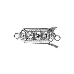 Fermoir 1 Rang Sécurité Perle Argent Rhodié