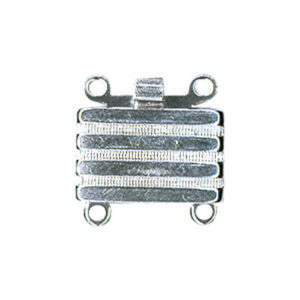 Fermoir Bracelet 2 Rangs Cliquet Argent Rhodié