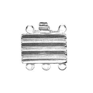 Fermoir Bracelet 3 Rangs Cliquet Argent Rhodié