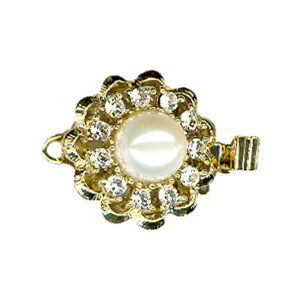 Fermoir Collier 1 rang Cliquet Perle/Pierres Métal Plaqué Doré
