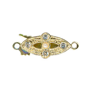 Fermoir Collier 1 rang Sécurité Perle Métal Plaqué Doré
