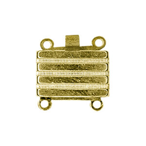 Fermoir Bracelet 2 rangs Cliquet Argent Plaqué Doré