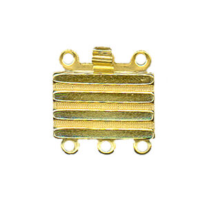 Fermoir Bracelet 3 rangs Cliquet Argent Plaqué Doré