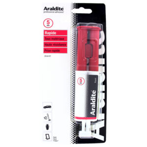Seringue de Colle 24ml ARALDITE Rouge - Prise Rapide 5 mn - Tous Matériaux