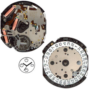 Mouvement de Montre PULSAR - 12 3/4 - 3 Aiguilles/Dato
