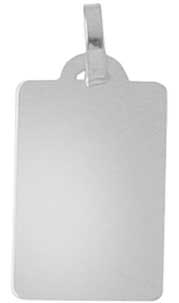 Plaque rectangulaire or gris 18 krt