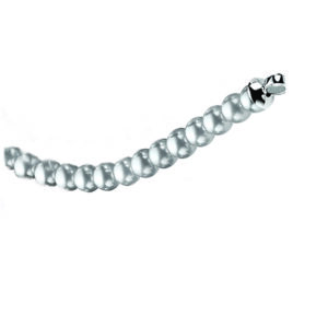 Collier en Perle de Verre 8mm Gris (livré sans fermoir)