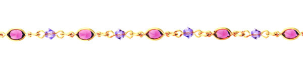 18 cms navette mauve et boule violette