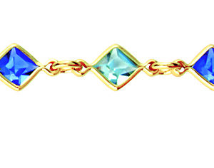 18 cms losange bleu ciel et foncé