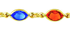 18 cms navette orange et bleu