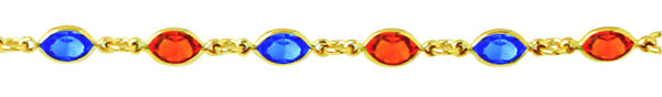 18 cms navette orange et bleu