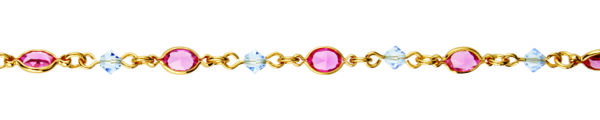 18 cms navette parme et boule bleu ciel