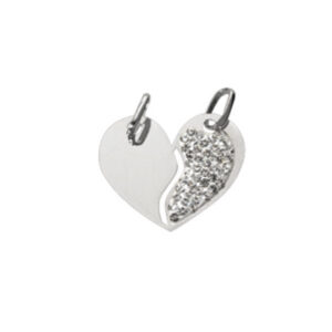 Pendentif cœur sécable or gris oxydes