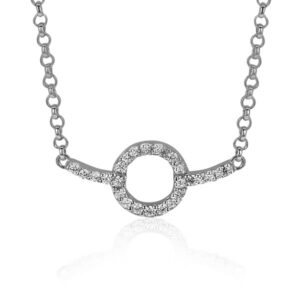 Collier argent rhodié oxydes