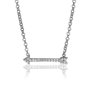 Collier argent rhodié oxydes