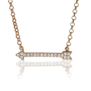 Collier argent rhodié rosé oxydes
