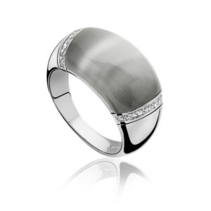 Bague argent rhodié OEIL DE CHAT
