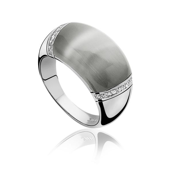 Bague argent rhodié OEIL DE CHAT