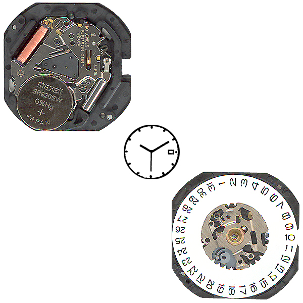 Mouvement de Montre PULSAR - 10 1/2 - 3 Aiguilles/Dato