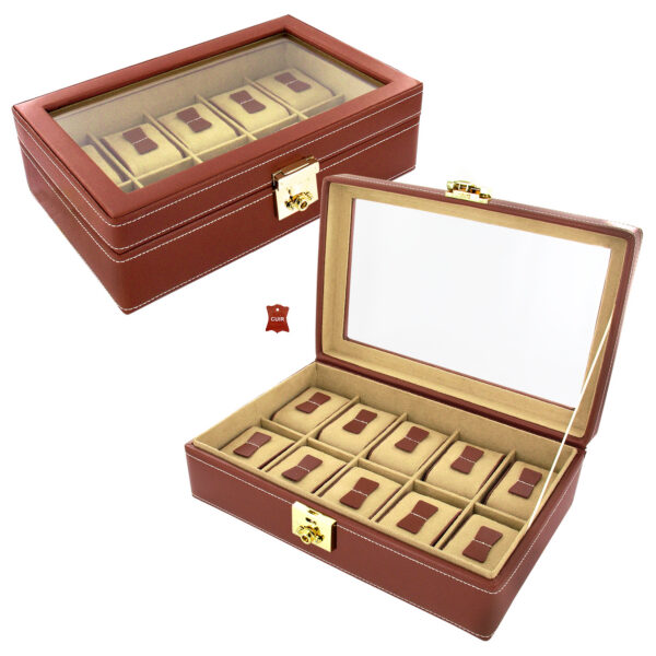 Coffret 10 Montres Cuir