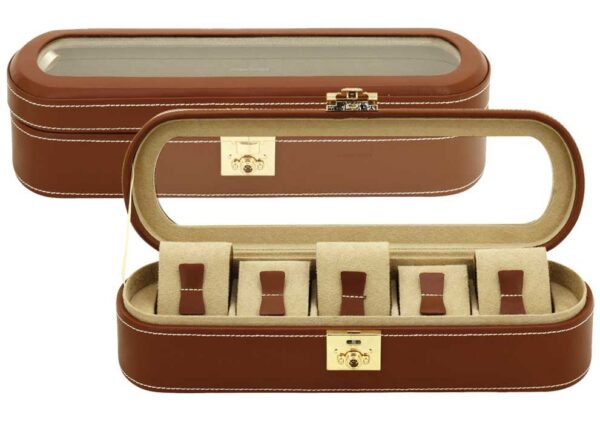 Coffret 5 Montres/Fenêtre Cuir