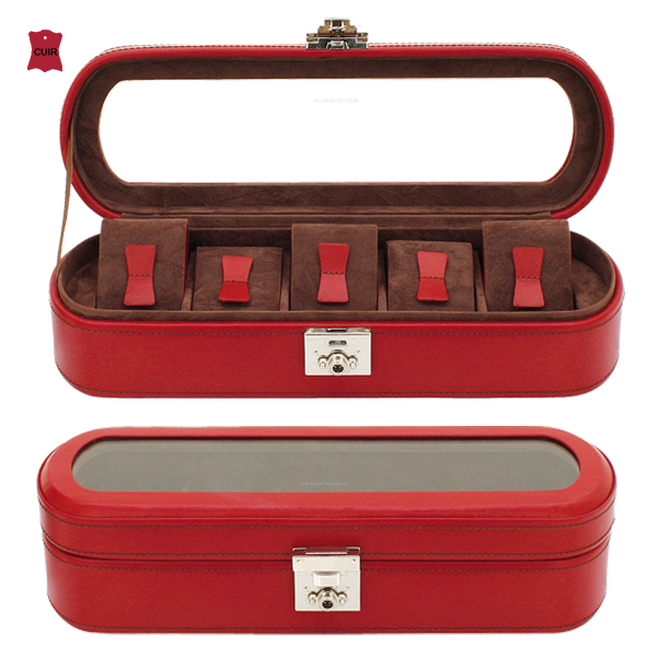 Coffret 5 Montres/Fenêtre Cuir