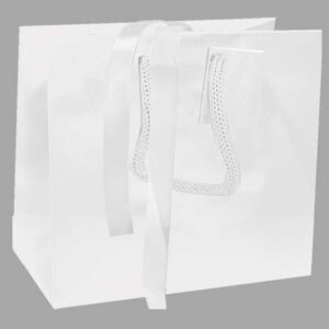 Sac Cadeau N°2 avec cordelette tressée et ruban assortie (100 minimum)