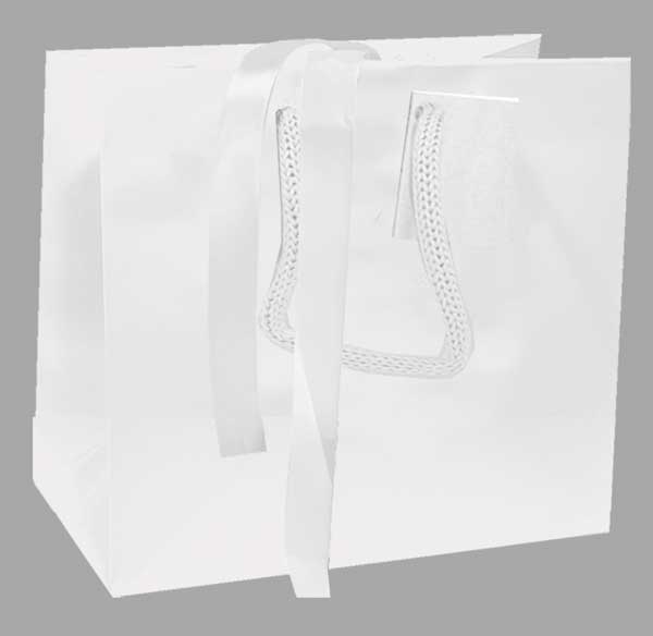Sac Cadeau N°2 avec cordelette tressée et ruban assortie (100 minimum)
