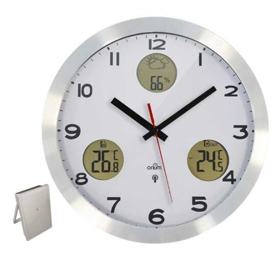 Pendule quartz RC avec Température int. et ext.