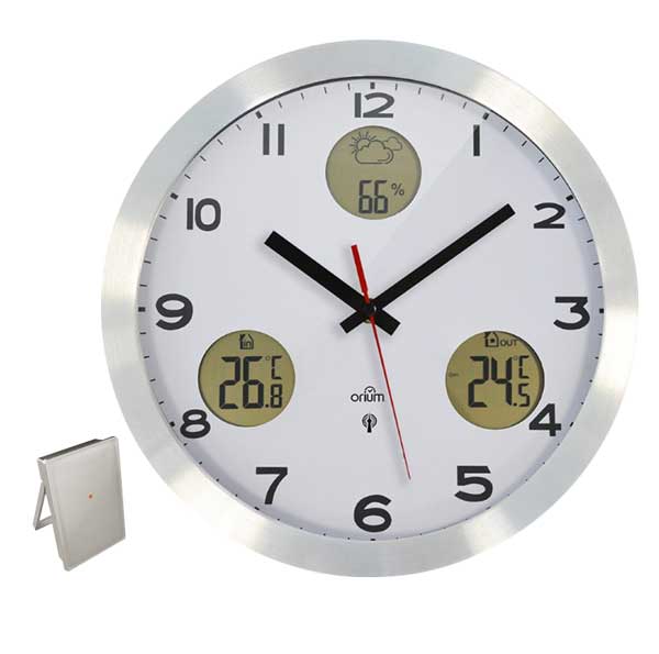 Pendule quartz RC avec Température int. et ext.